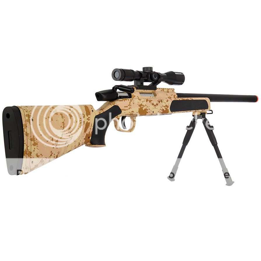 415 FPS BOLT ACTION AIRSOFT DESERT CAMO SPRING SNIPER RIFLE GUN w